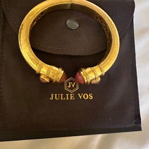 Julie Vos Gold and Pink Cuff Bracelet